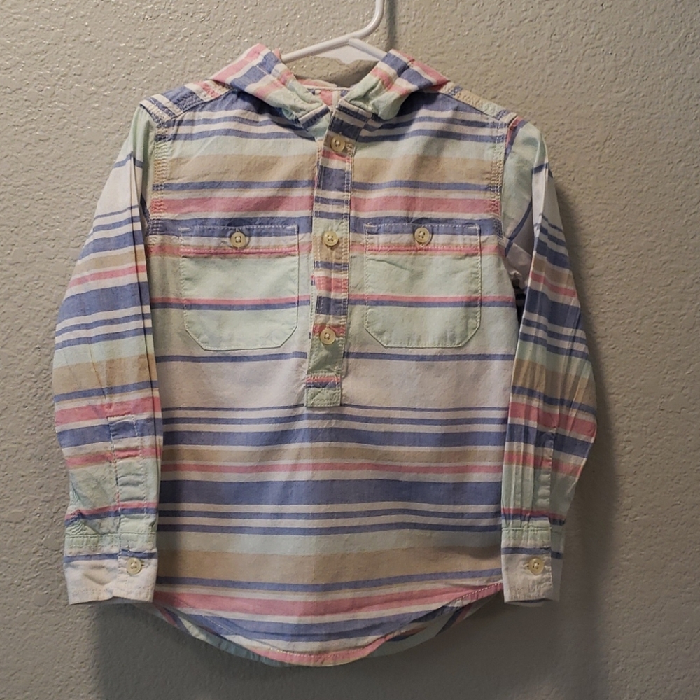 Boys Carters Hooded Shirt Size 4